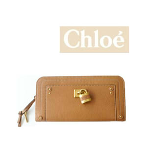 Chloeパディントン ラウンドファスナー　長財布　3P0116　7E422　TAN151